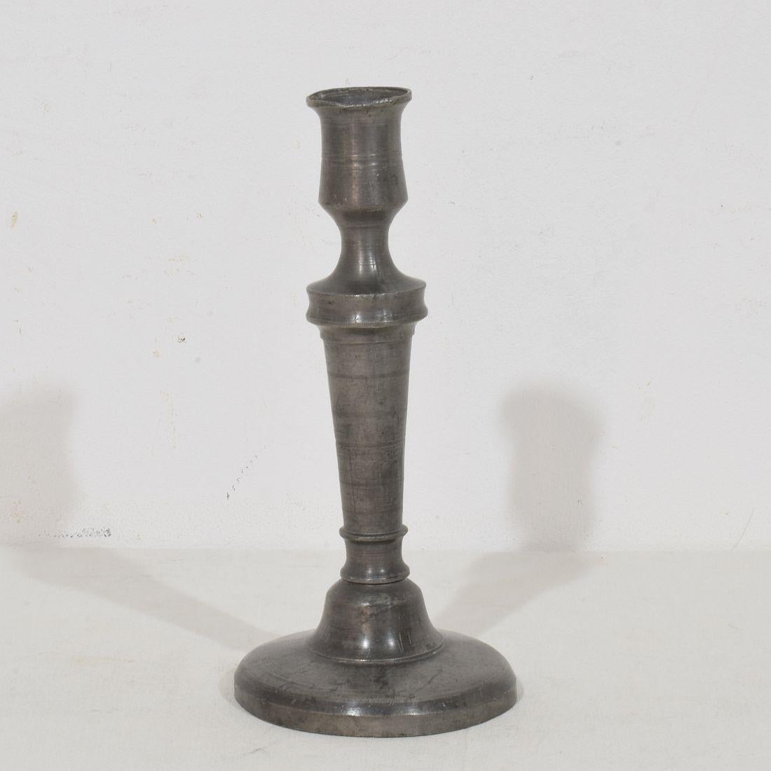 Collection of 18th-19th Century French Pewter Candleholders 6