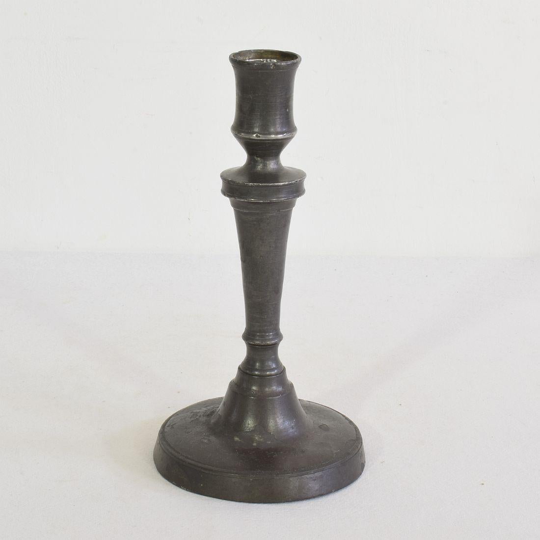 Collection of 18th-19th Century French Pewter Candleholders 9