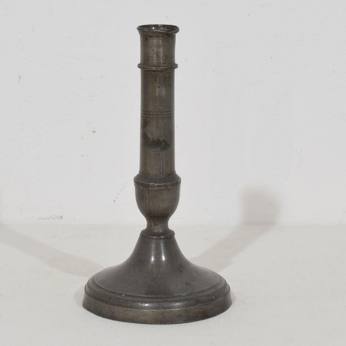 Collection of 18th-19th Century French Pewter Candleholders 9