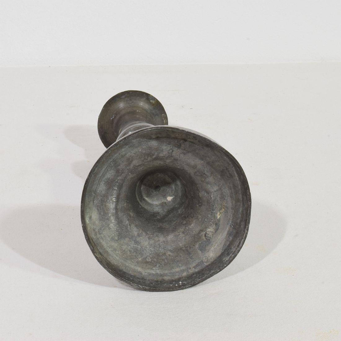 Collection of 18th-19th Century French Pewter Candleholders For Sale 11