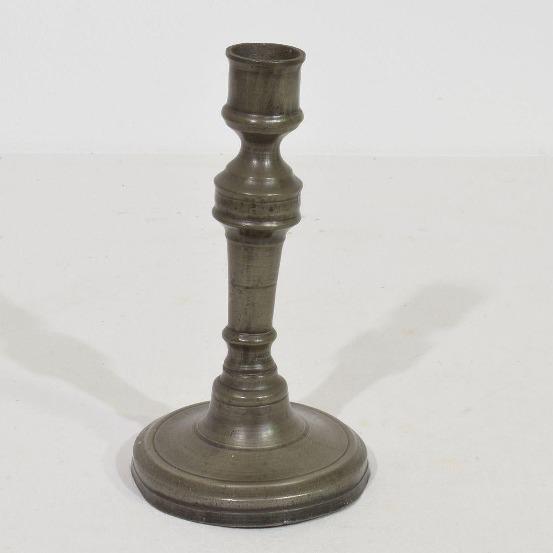 Collection of 18th-19th Century French Pewter Candleholders For Sale 14