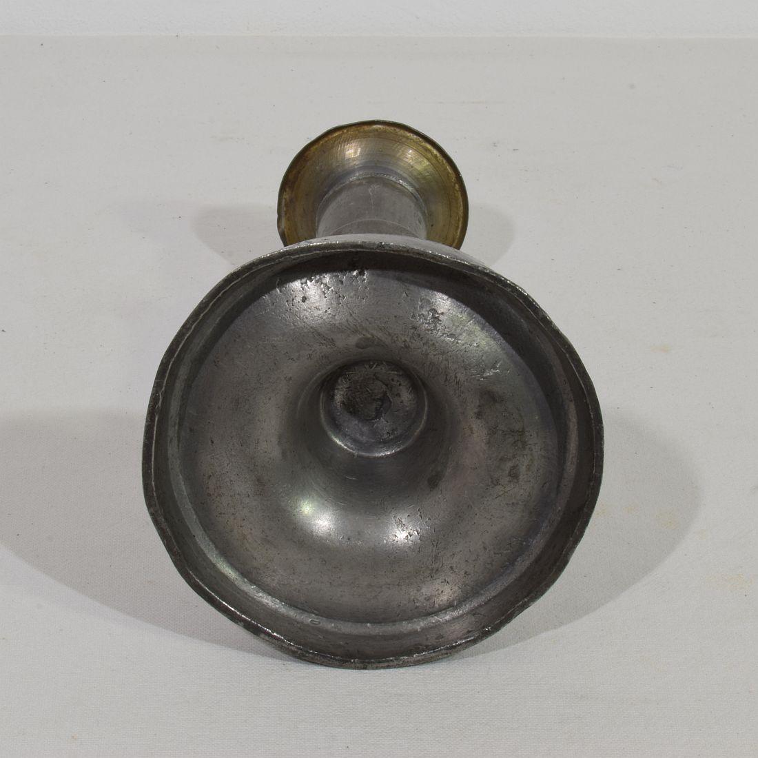 Collection of 18th-19th Century French Pewter Candleholders For Sale 15