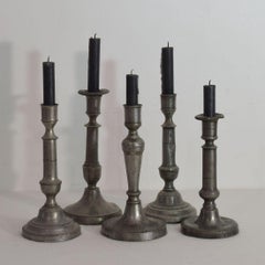 Collection of 18th-19th Century French Pewter Candleholders