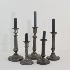 Collection of 18th-19th Century French Pewter Candleholders
