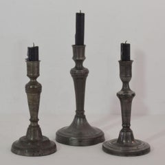 Collection of 18th-19th Century French Pewter Candleholders