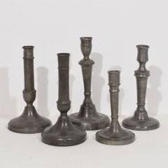 Collection of 18th-19th Century French Pewter Candleholders