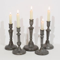 Collection of 18th-19th Century French Pewter Candleholders