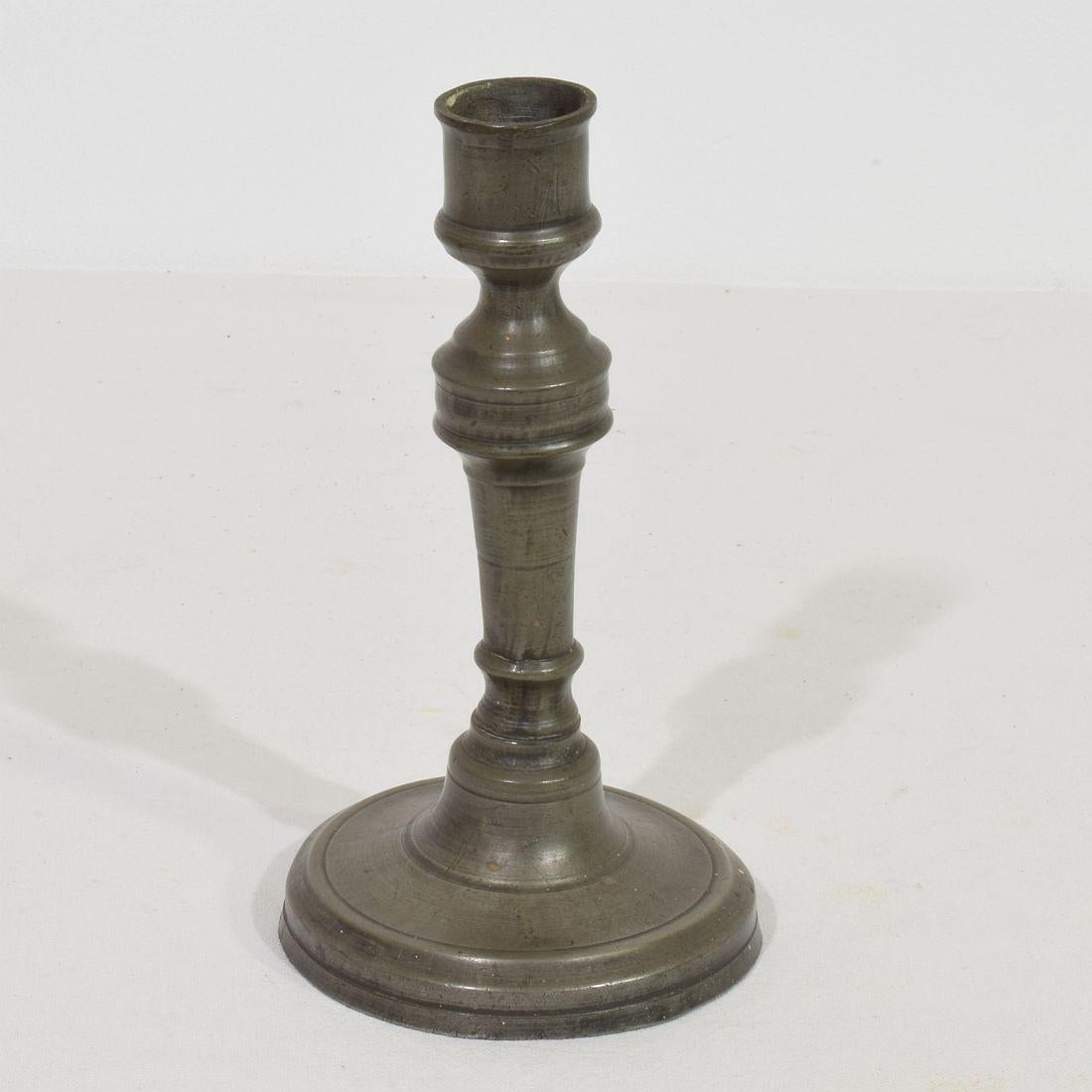 Collection of 18th-19th Century French Pewter Candleholders For Sale 15