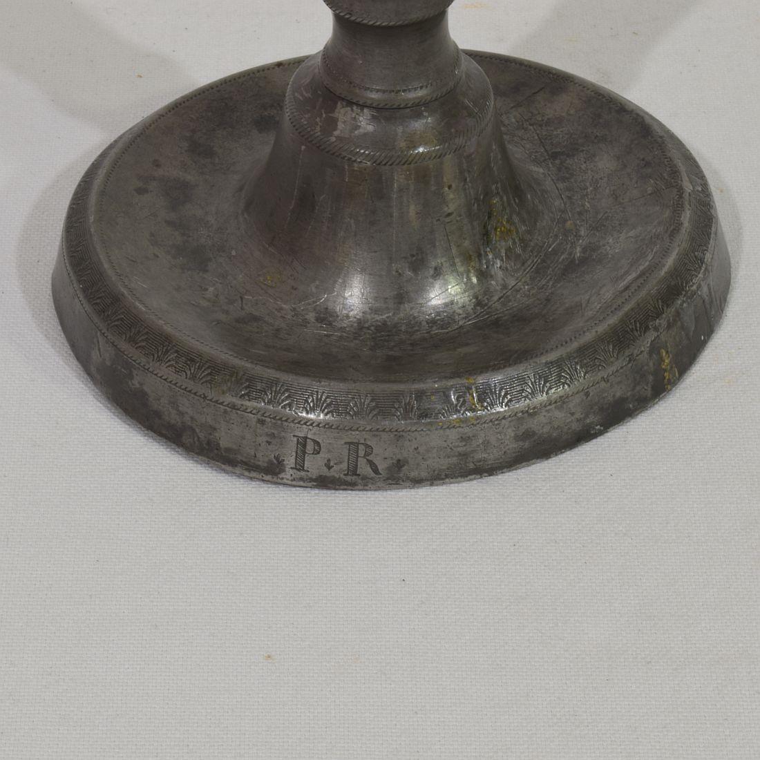Collection of 18th-19th Century French Pewter Candleholders For Sale 16