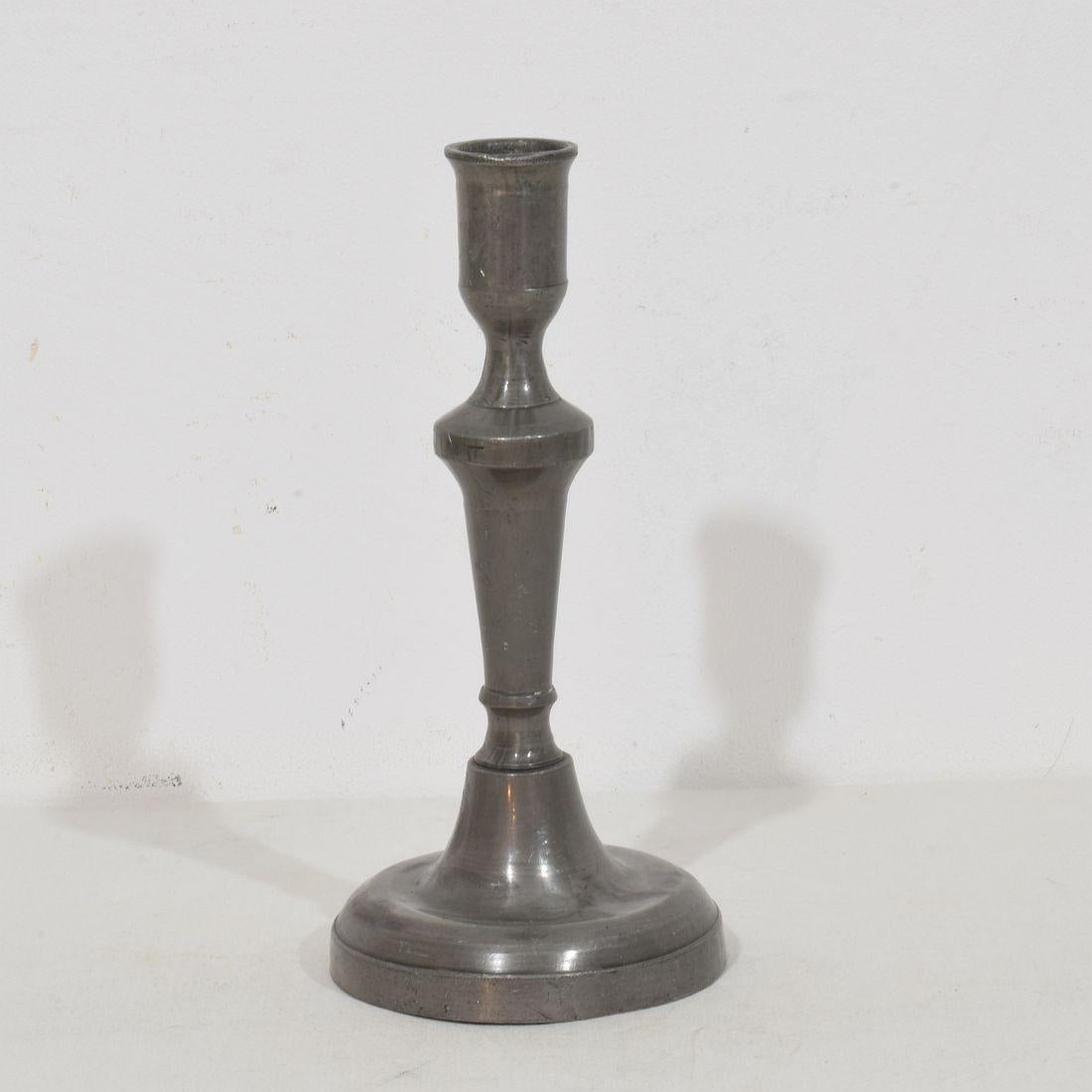 Francese Collezione di portacandele in peltro francesi del XVIII-XIX secolo in vendita