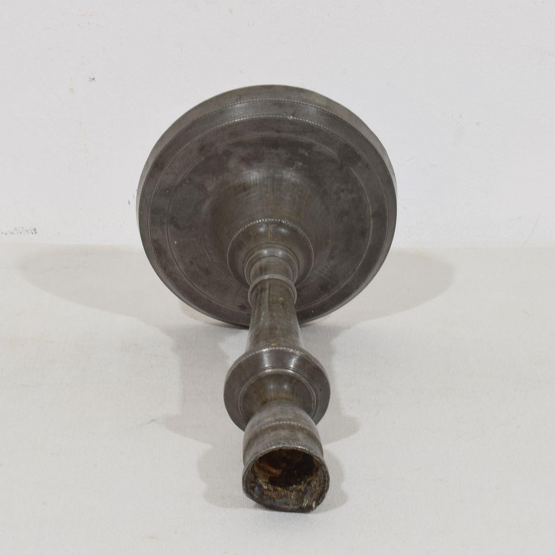 18th Century and Earlier Collection of 18th-19th Century French Pewter Candleholders