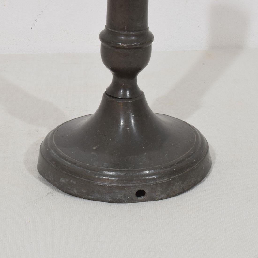 Collection of 18th-19th Century French Pewter Candleholders 3