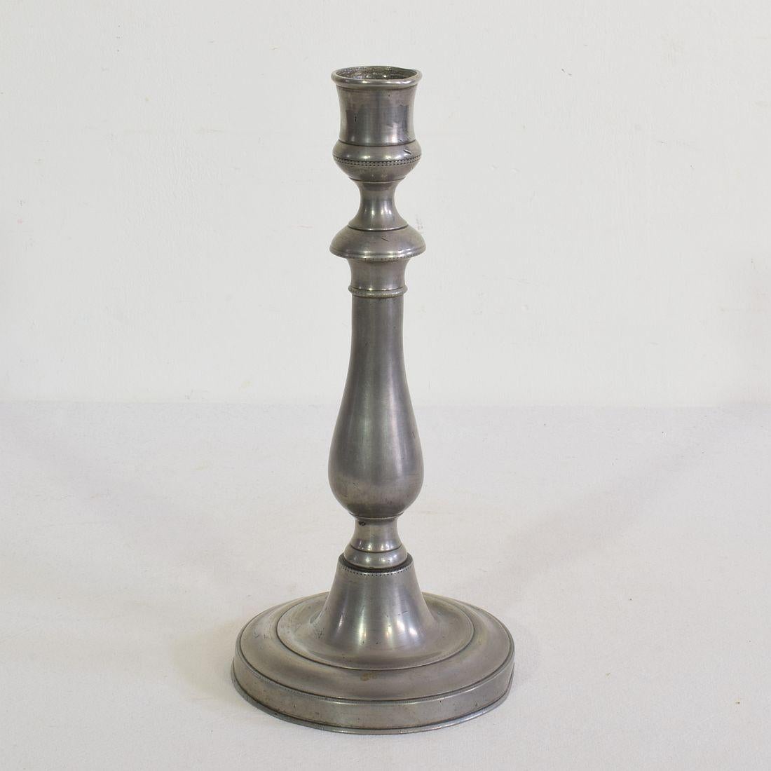 Collection of 18th-19th Century French Pewter Candleholders 6
