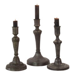 Collection of 18th-19th Century French Pewter Candleholders