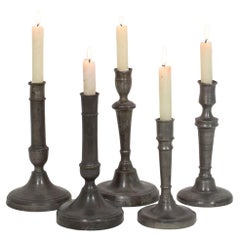 Collection of 18th-19th Century French Pewter Candleholders