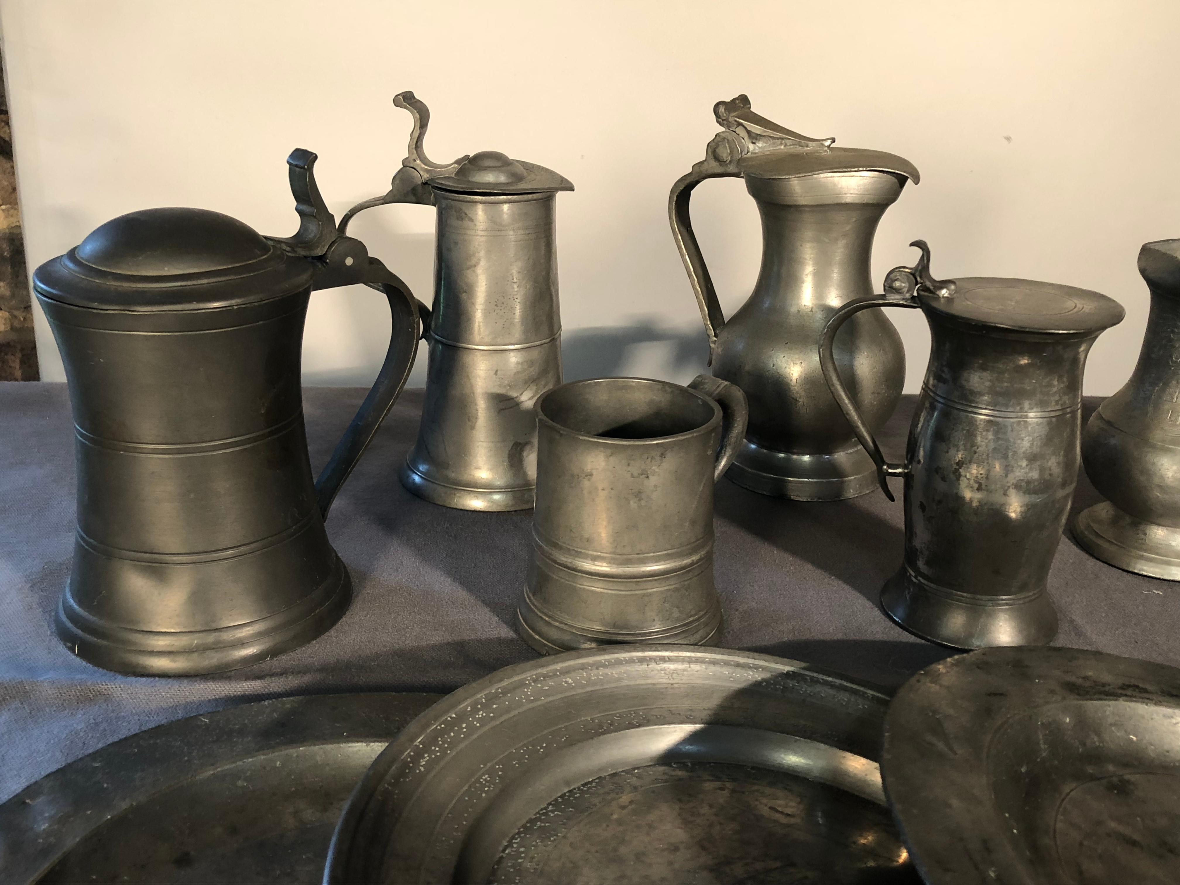Collection of 18th and 19th Century Pewter In Good Condition In Doylestown, PA