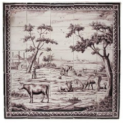 Collection of 18th Century Painted Delft Tile Scenes