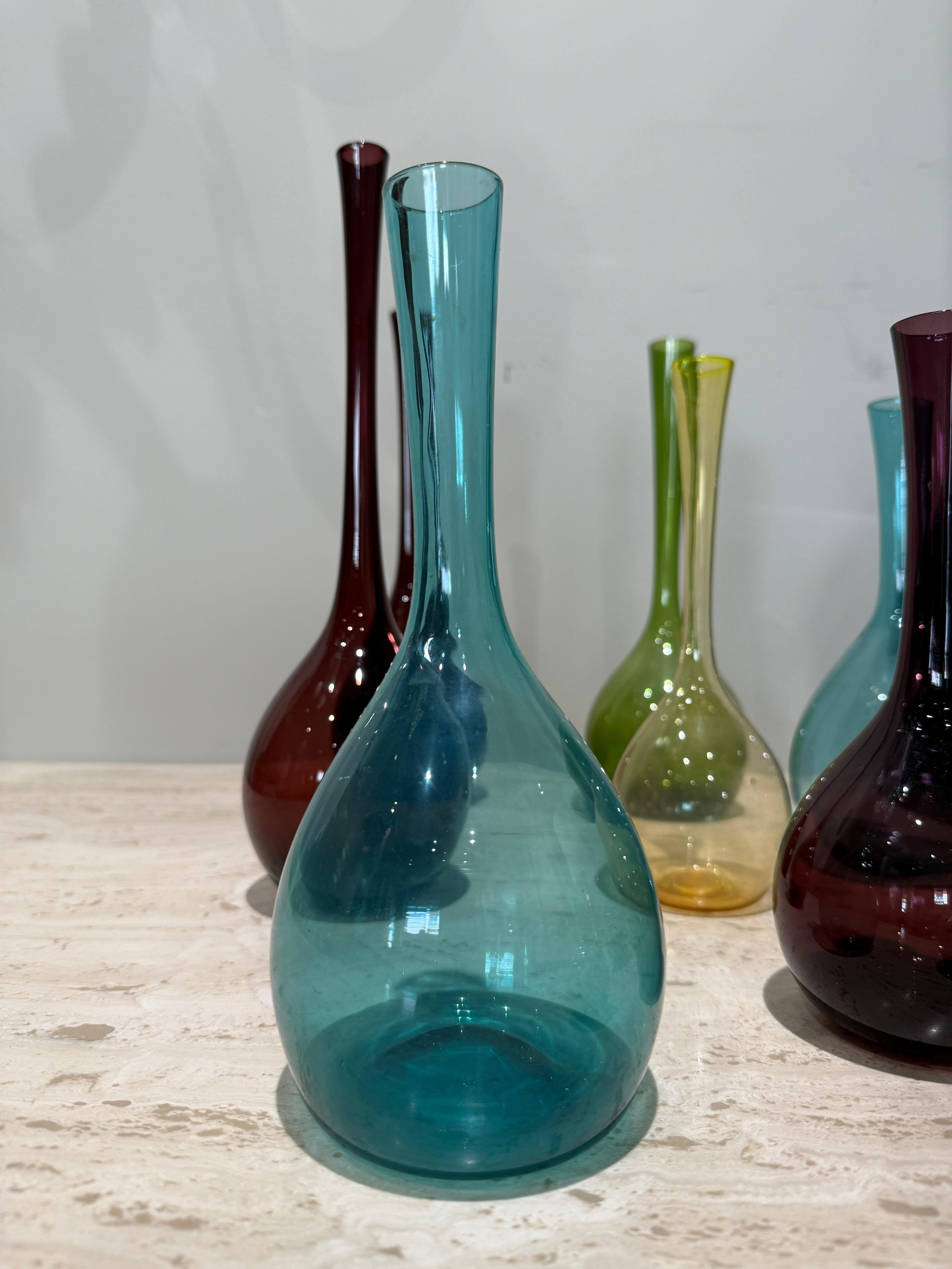 Swedish Collection of 19 vases Arthur Percy Sweden 1960 For Sale