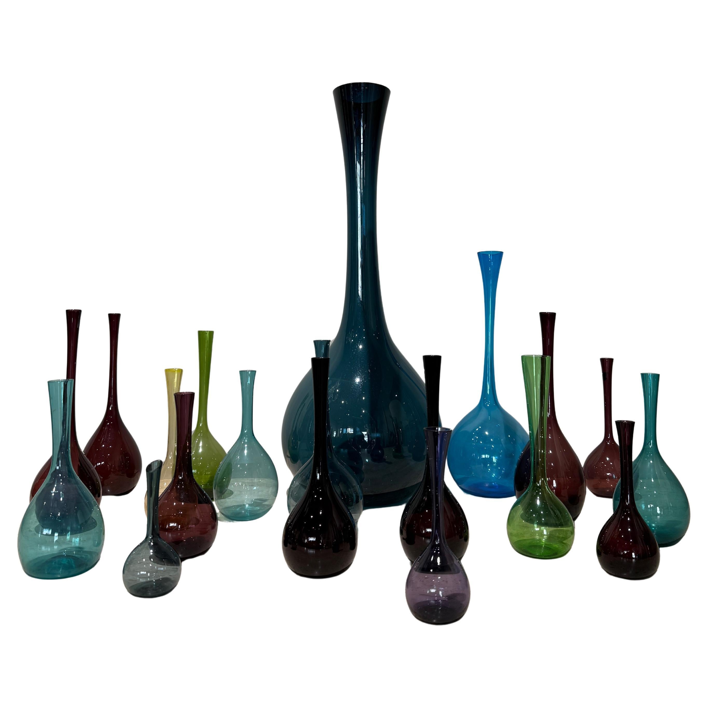 Collection of 19 vases Arthur Percy Sweden 1960 For Sale