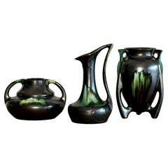 Collection of 1920s Art Deco Vases by Thulin Belgium, 3 pc