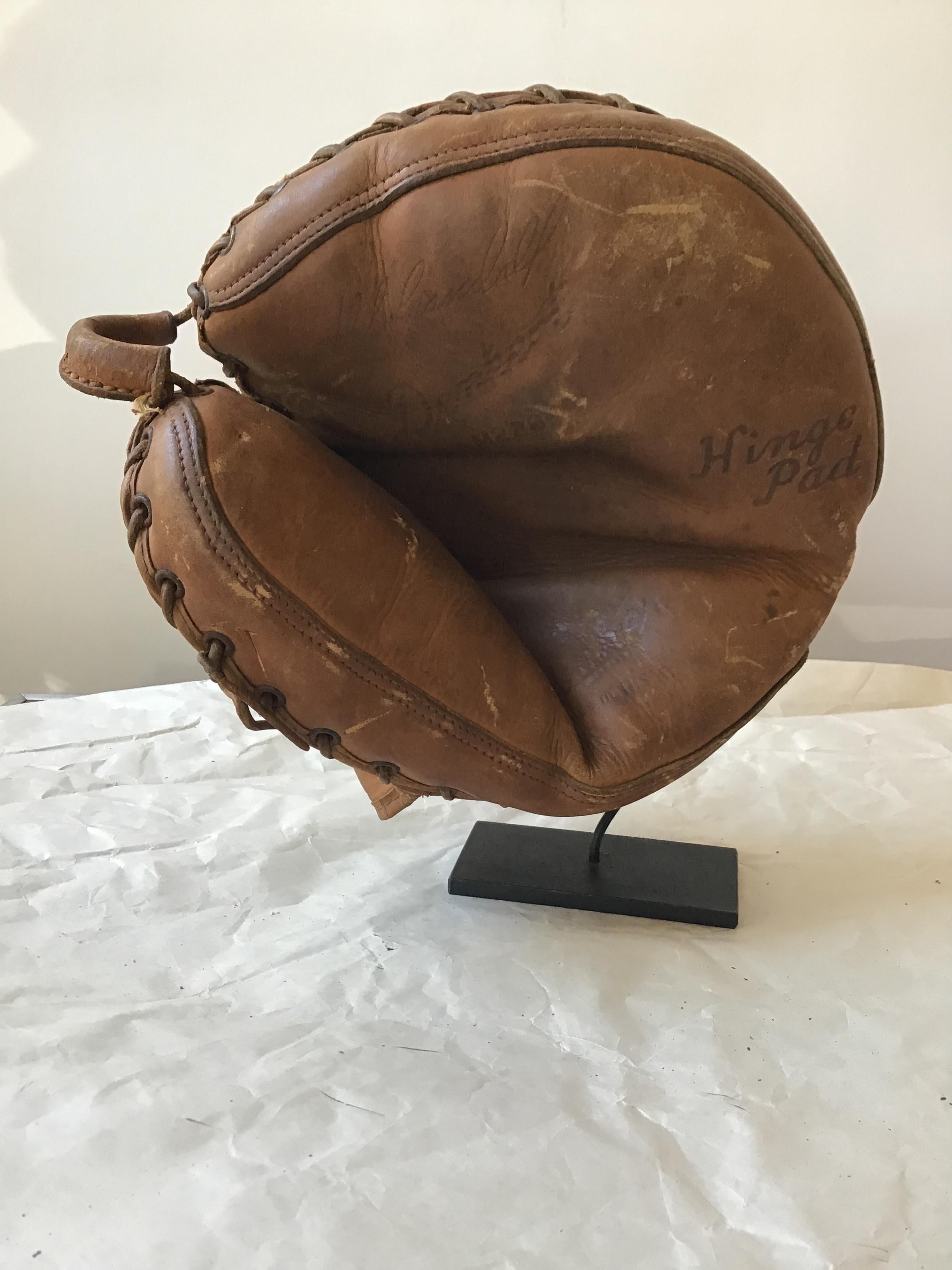 Collection Of 8  Baseball Gloves And Catchers Masks From The 1940s 6