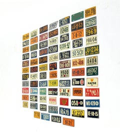 Collection of 1953 Bicycle License Plates, New Old Stock, Wall Sculpture