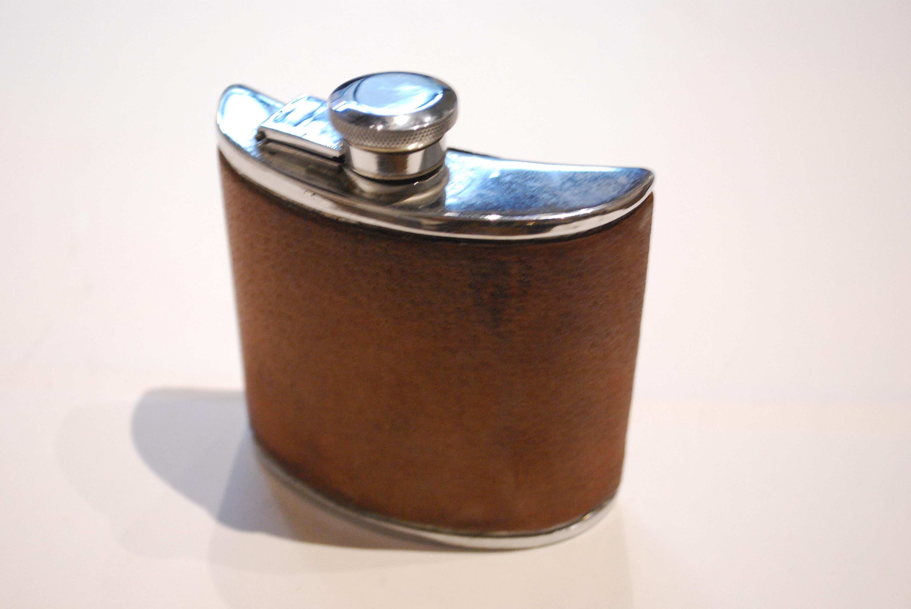 Collection of 19th and 20th Century English Leather and Croc Flasks 3