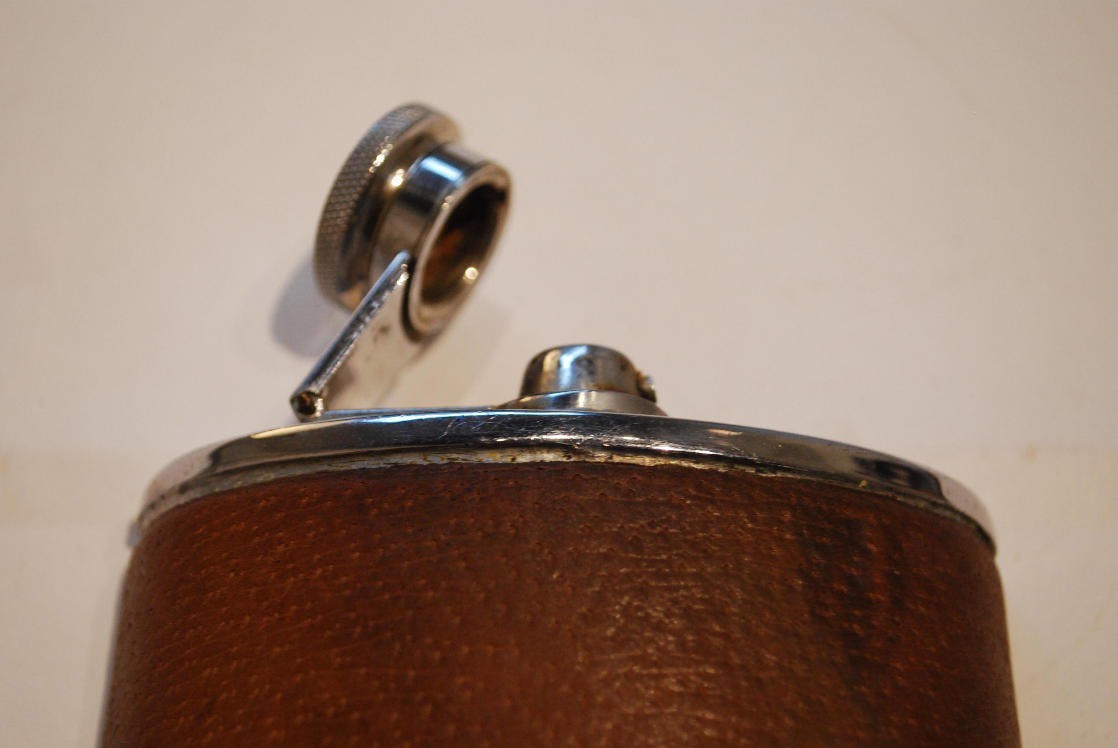 Collection of 19th and 20th Century English Leather and Croc Flasks 5