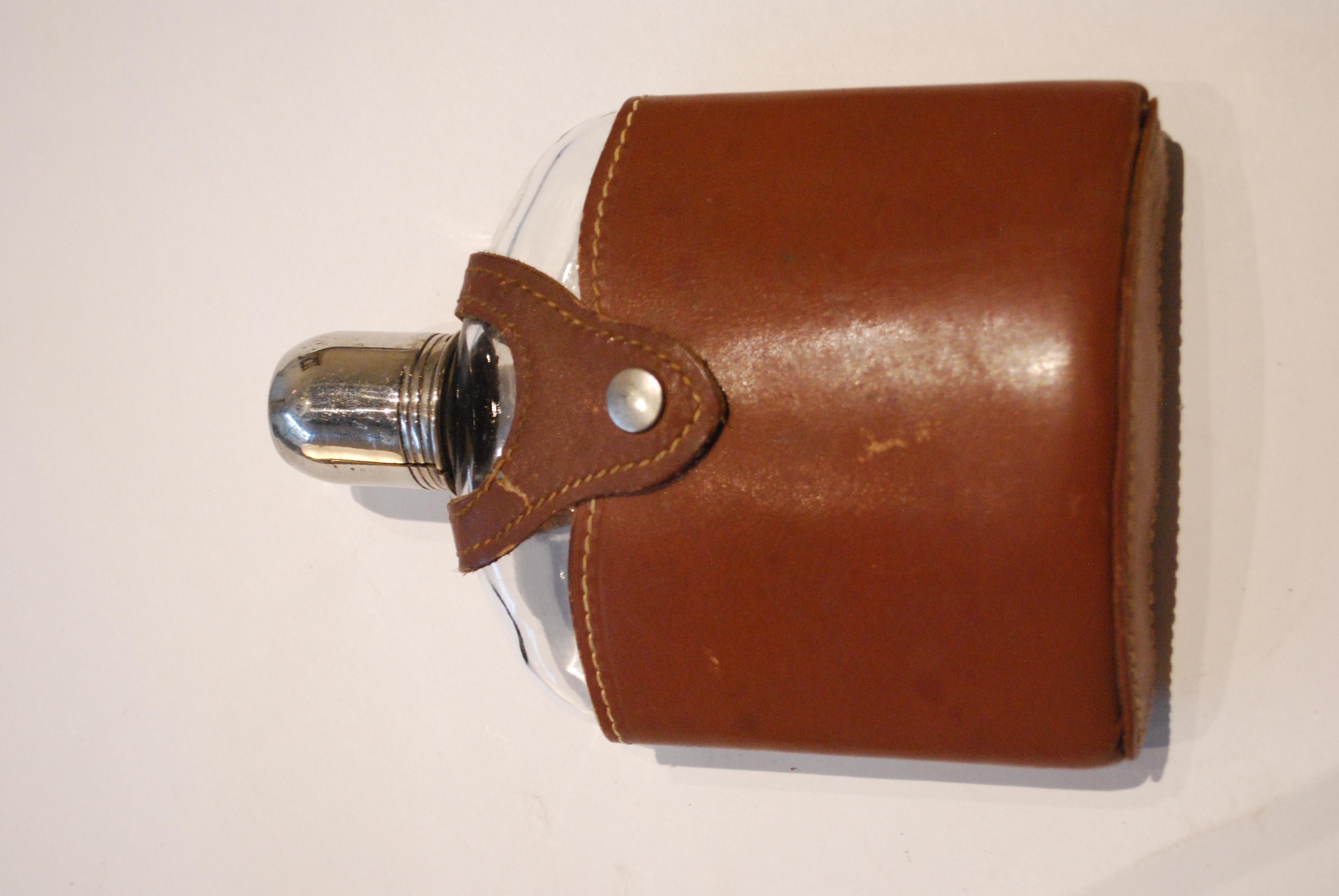 Collection of 19th and 20th Century English Leather and Croc Flasks 8