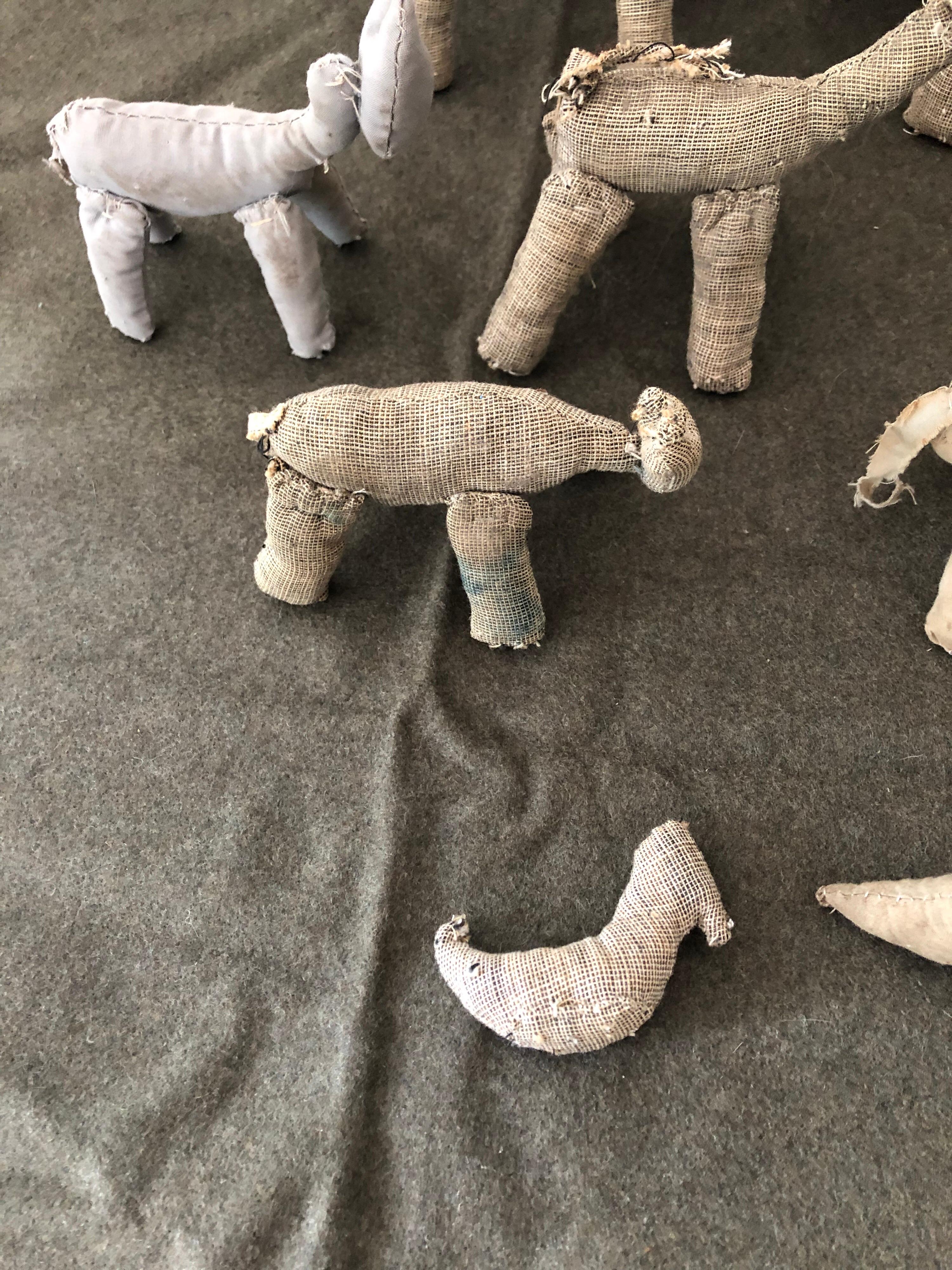 Collection of 19th Century Cloth Animal Toys For Sale 1