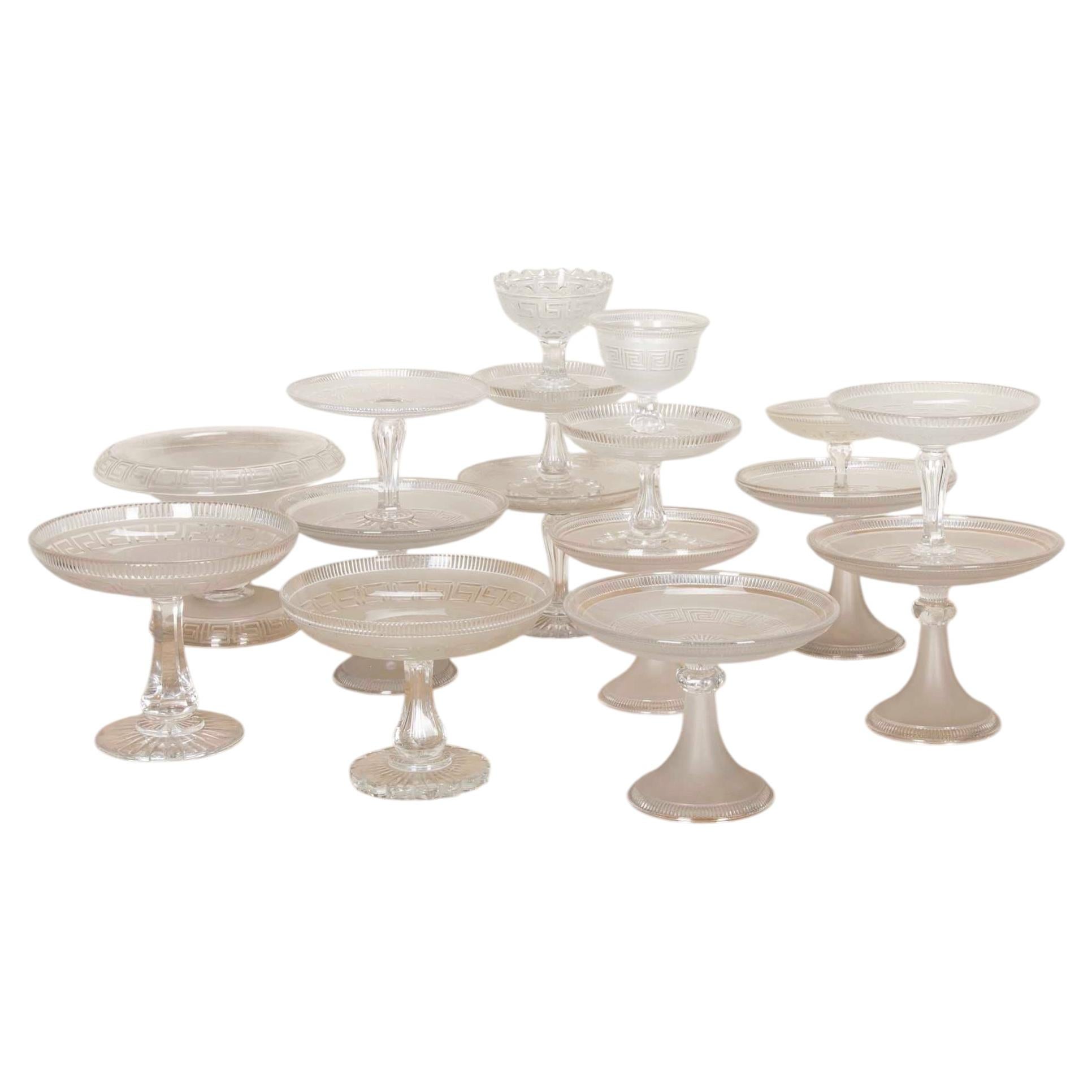 Collection of 19th Century English Glass Tazza Comports