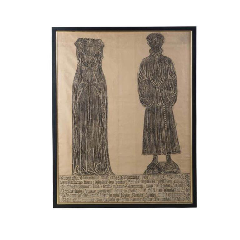 Collection of 19th Century English Medieval Brass Rubbings For Sale at