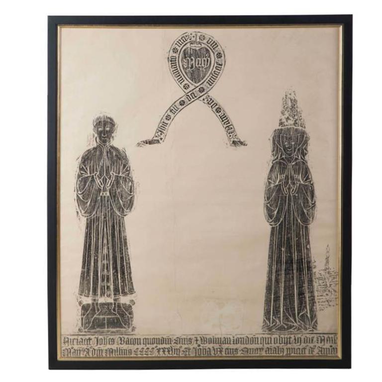 Collection of 19th Century English Medieval Brass Rubbings For Sale at
