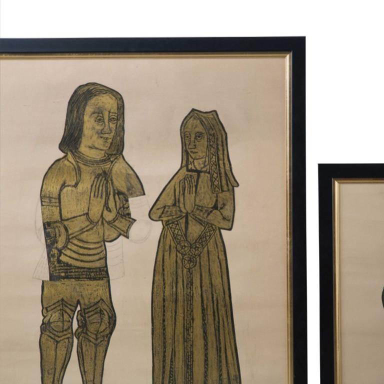 Collection of 19th Century English Medieval Brass Rubbings For Sale at