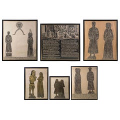 Used Collection of 19th Century English Medieval Brass Rubbings