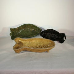 Collection of 19th Century, French Earthenware Fish Baking Molds