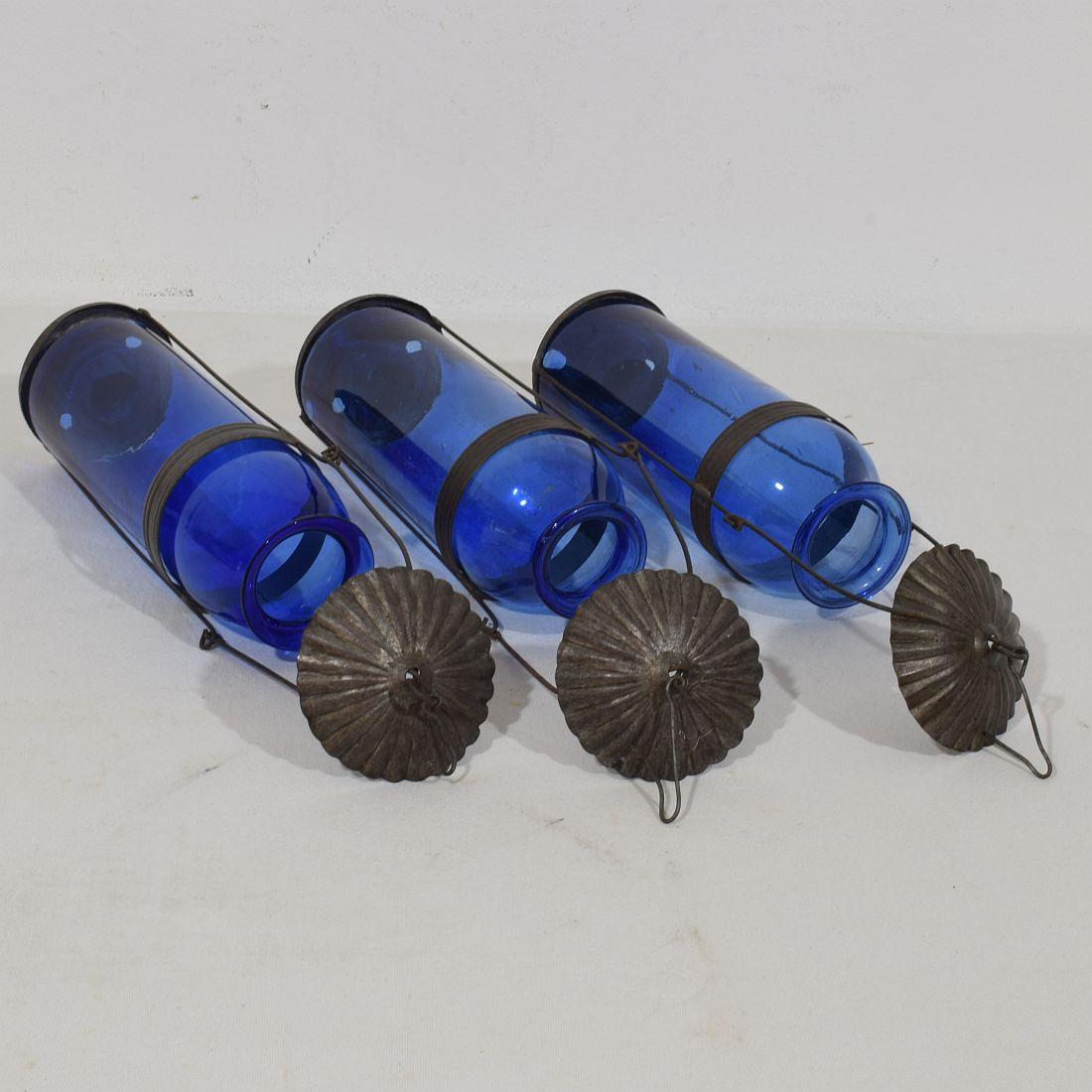 Kollektion französischer Glaslaternen aus dem 19. Jahrhundert im Angebot 5