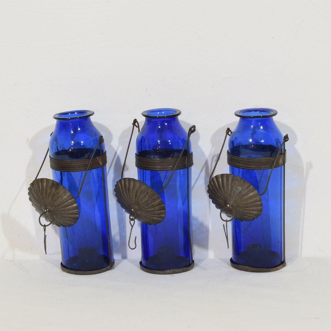 Provincial français The Collective of 19th Century French Glass Lanterns (Lanternes en verre françaises du 19e siècle) en vente