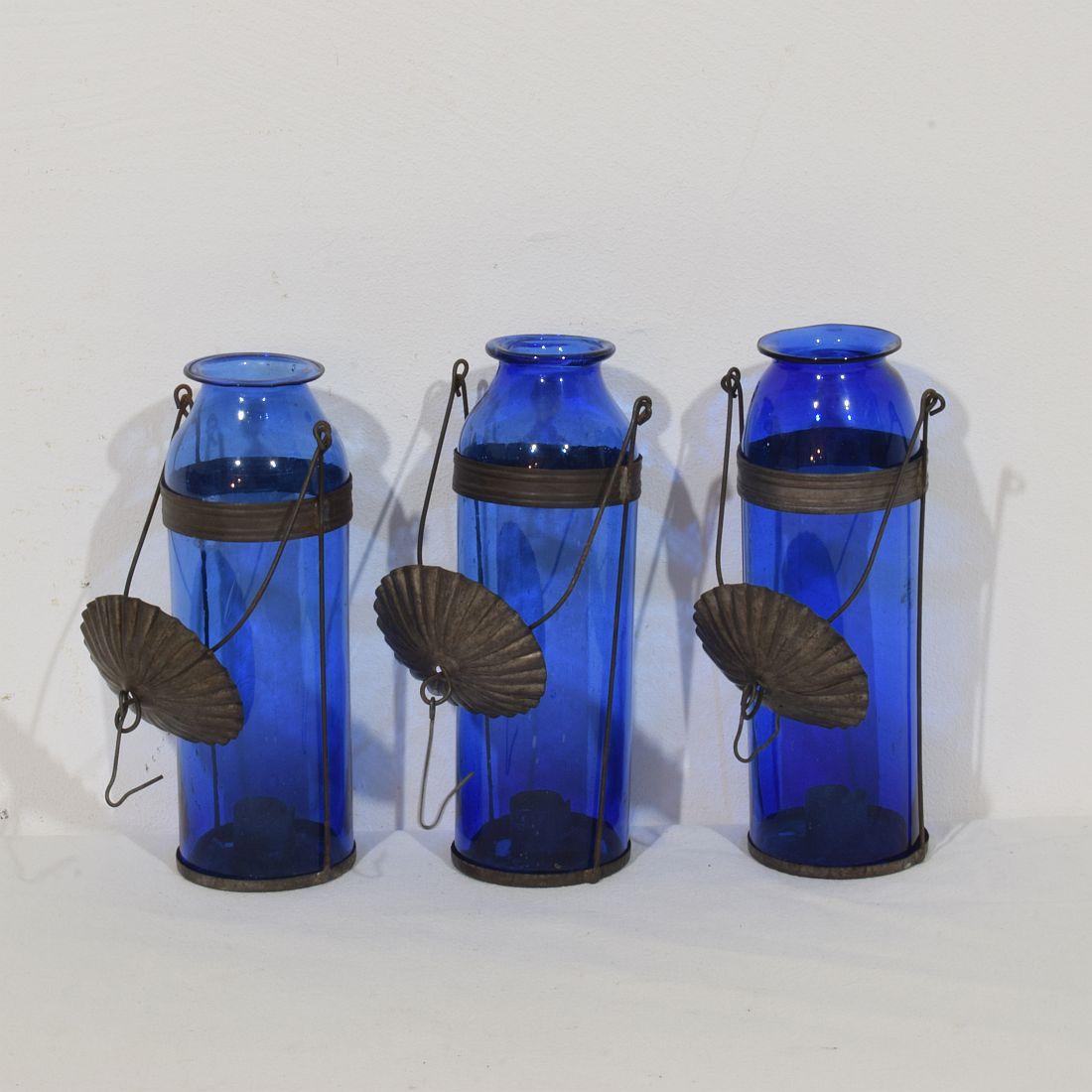 Kollektion französischer Glaslaternen aus dem 19. Jahrhundert (Französisch) im Angebot