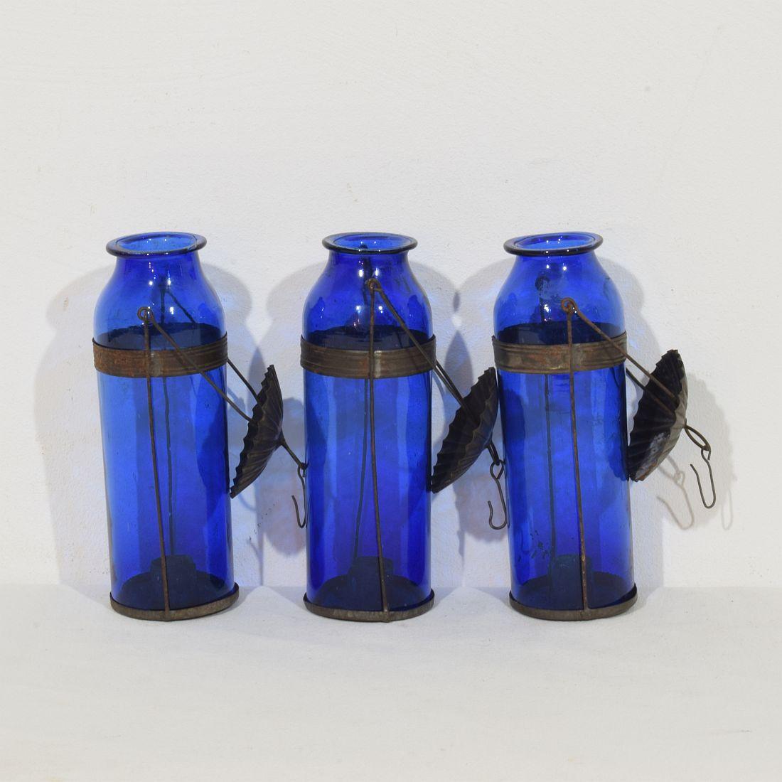 Fait main The Collective of 19th Century French Glass Lanterns (Lanternes en verre françaises du 19e siècle) en vente