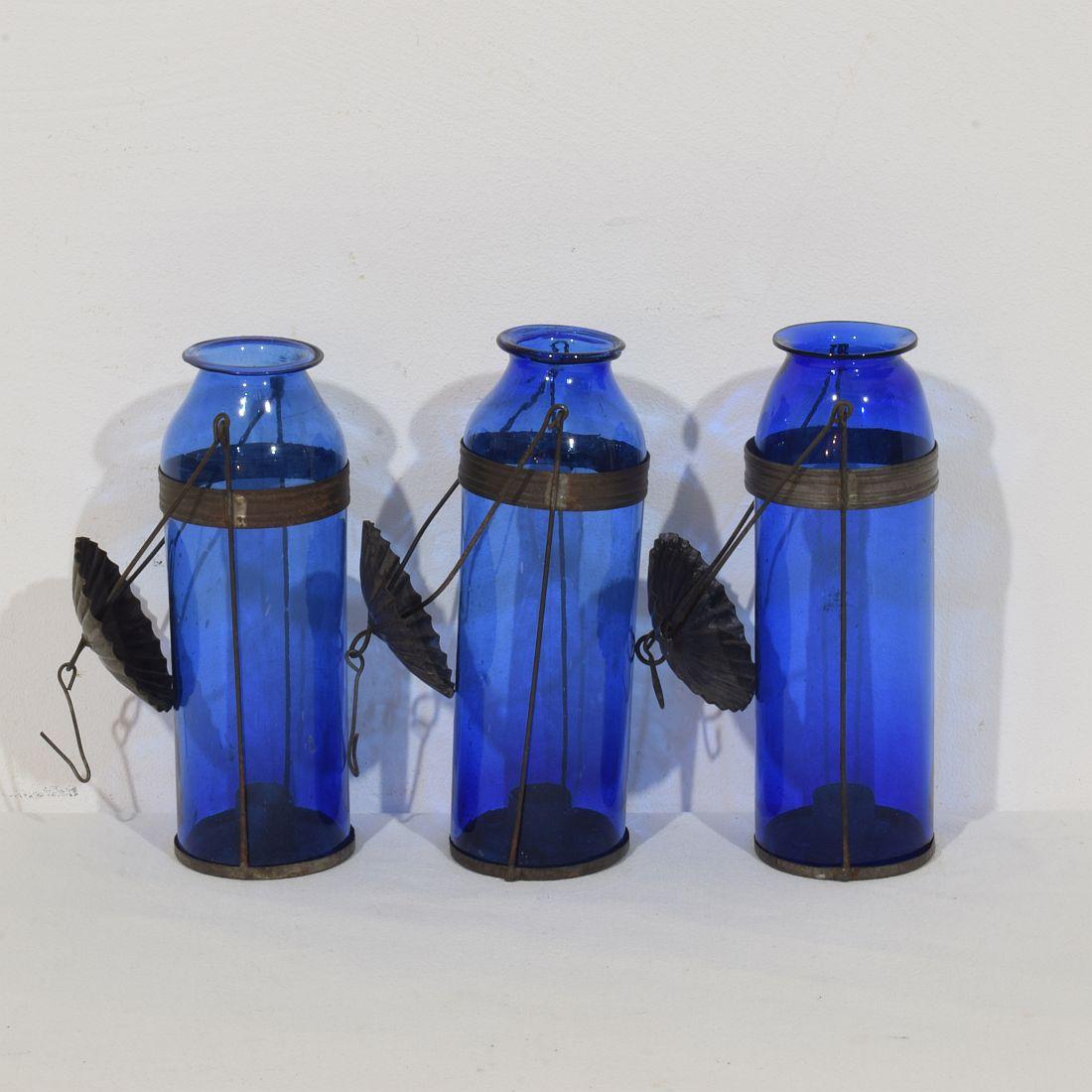 Kollektion französischer Glaslaternen aus dem 19. Jahrhundert im Angebot 1