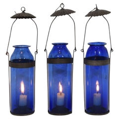 Antique Collection of 19th Century French Glass Lanterns