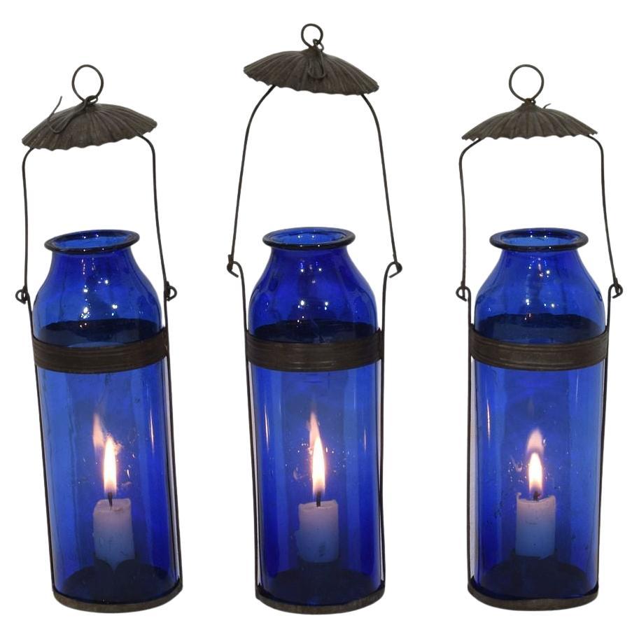 Collection of 19th Century French Glass Lanterns For Sale