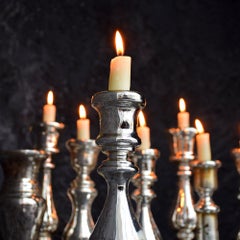 Collection of 19th Century French Glass Mercury Candlesticks