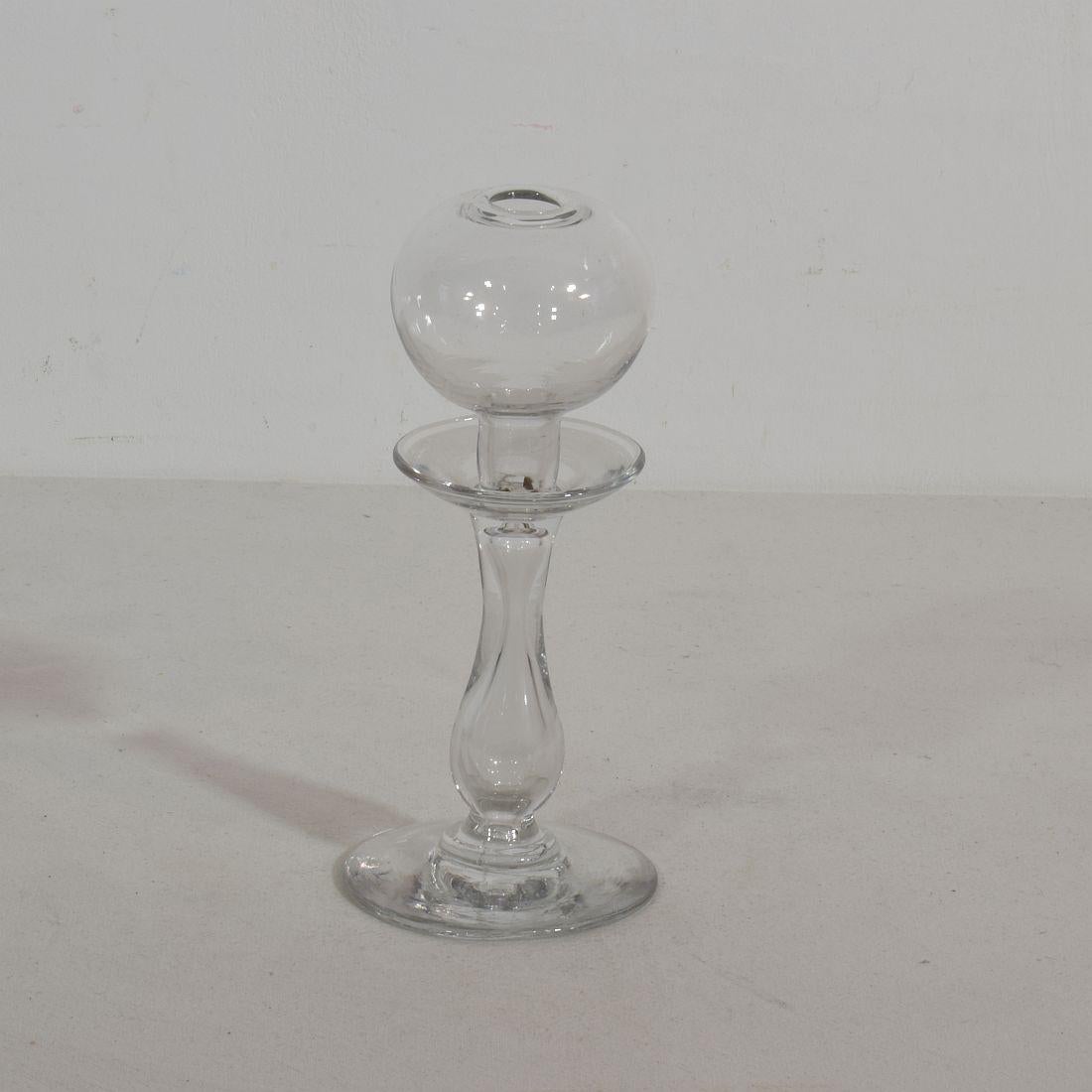 Collection of 19th Century French Glass Weaver Oil Lamps 7