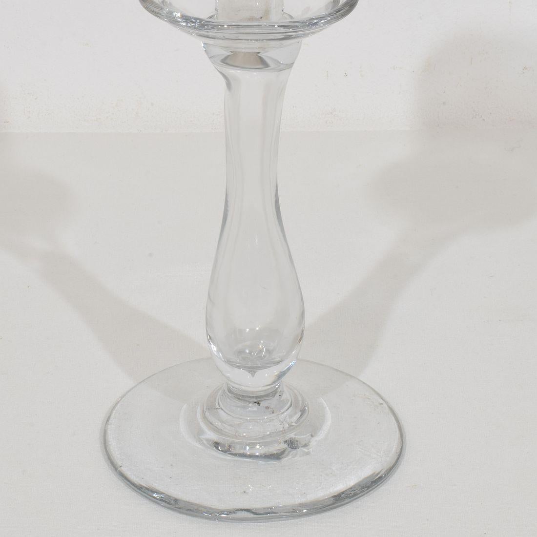 Collection of 19th Century French Glass Weaver Oil Lamps (Geblasenes Glas) im Angebot