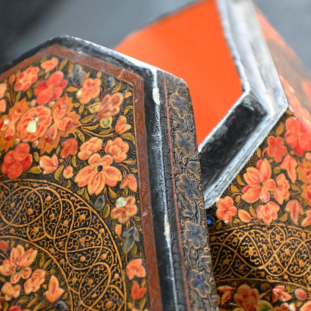 Collection of 19th Century Hand Painted Kashmiri Boxes  For Sale 4