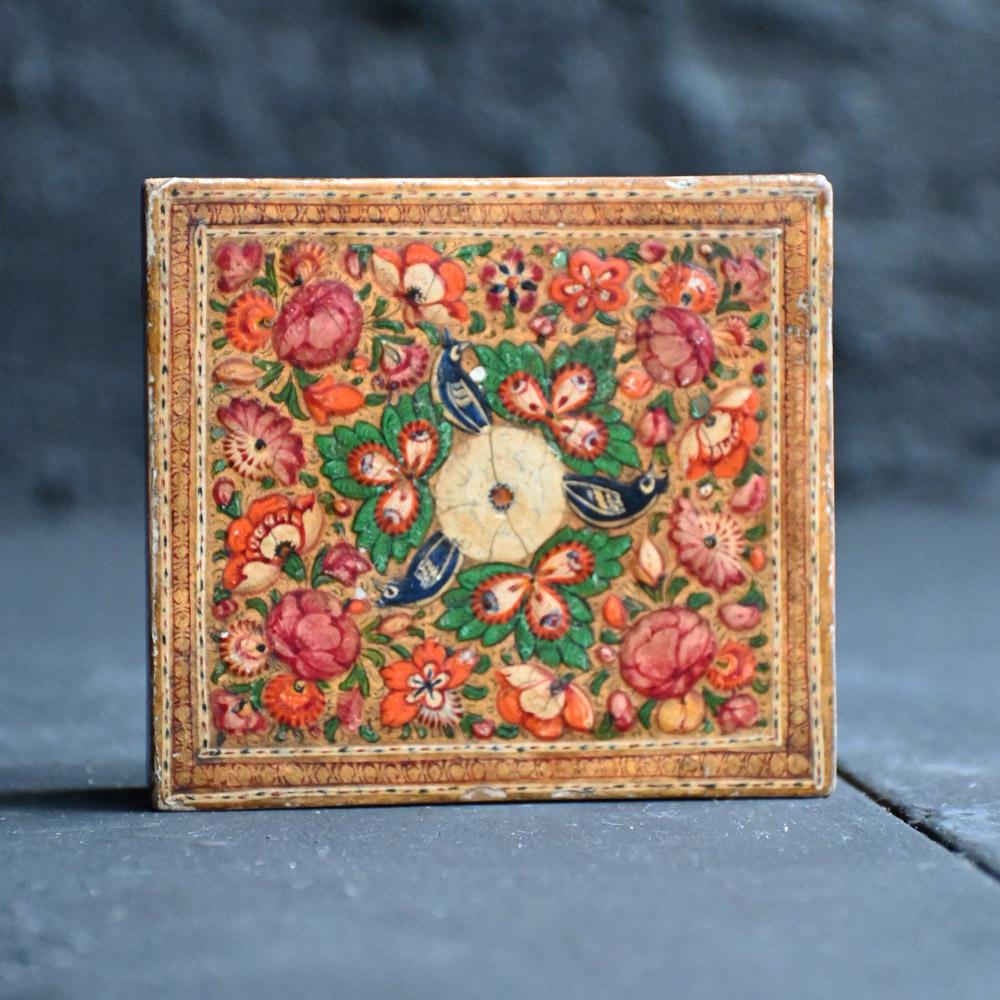 Paper Collection of 19th Century Hand Painted Kashmiri Boxes  For Sale