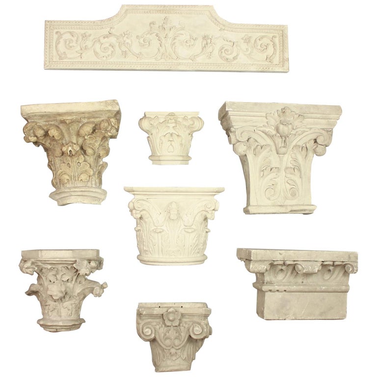 Collection of 19th Century Plaster Casts of Architectural Elements For