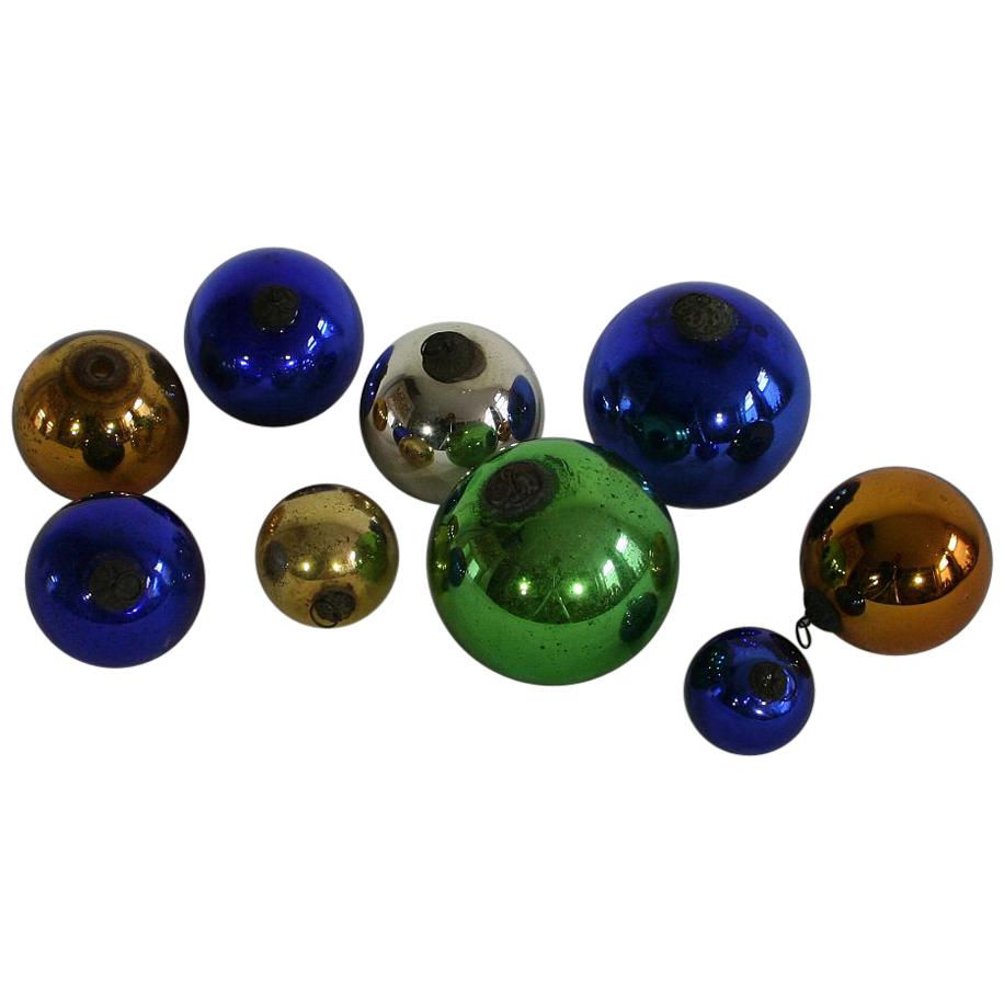 Collection of 19th Century Rare French Mercury-Glass Balls